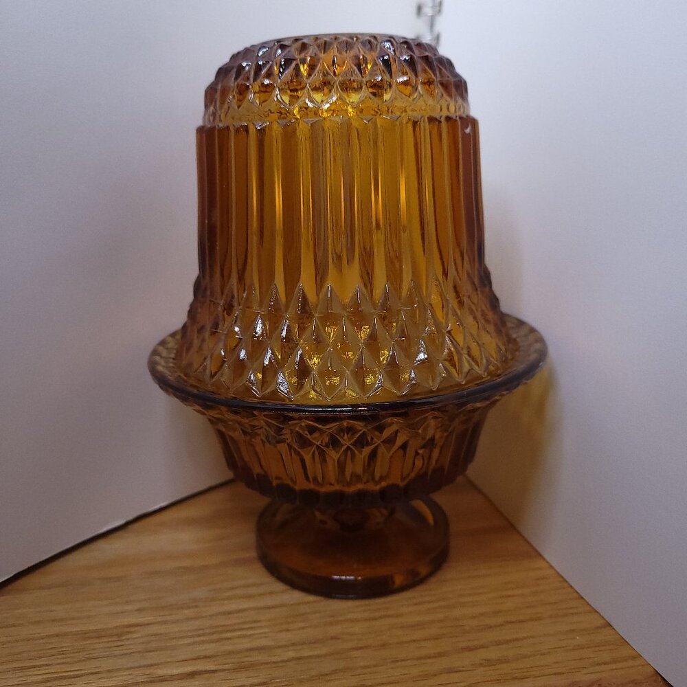 Pair of Vintage Amber Princess House Fairy Lamps - Picture 2 of 10
